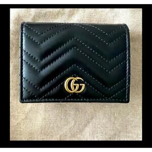 Gucci GG Marmont Flap Card Case Leather Black